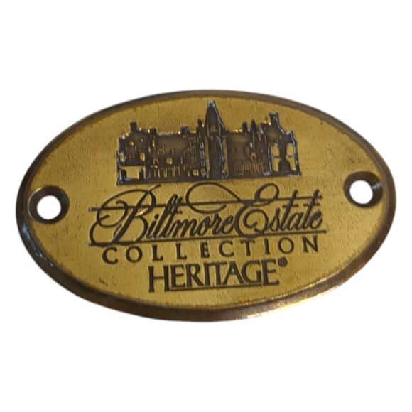 Biltmore Estate Heritage Collection Logo Nameplate Plaque Badges Emblem Brass - Picture 1 of 6